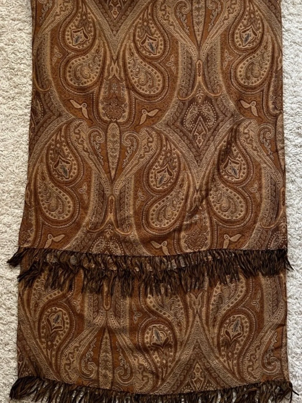 Restoration Hardware Paisley Print Fringe Throw